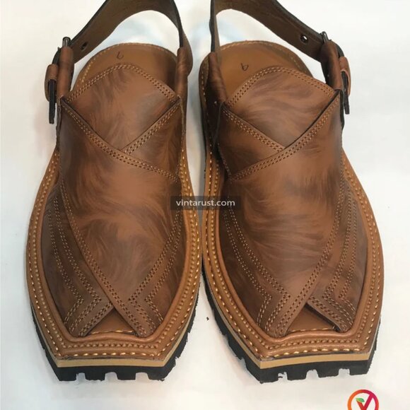 Custom Printed Footwear, Fashionable Shoes, Handmade Ethnic Gents Sandals, - Picture 2 of 10